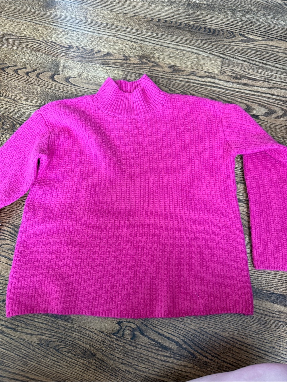 Ann Taylor Hot Pink Mock Neck Sweater